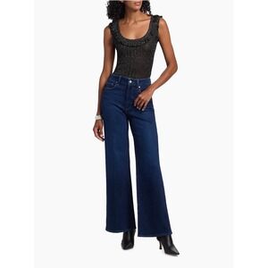 PAIGE Dark Blue Ankle & Cropped Jeans